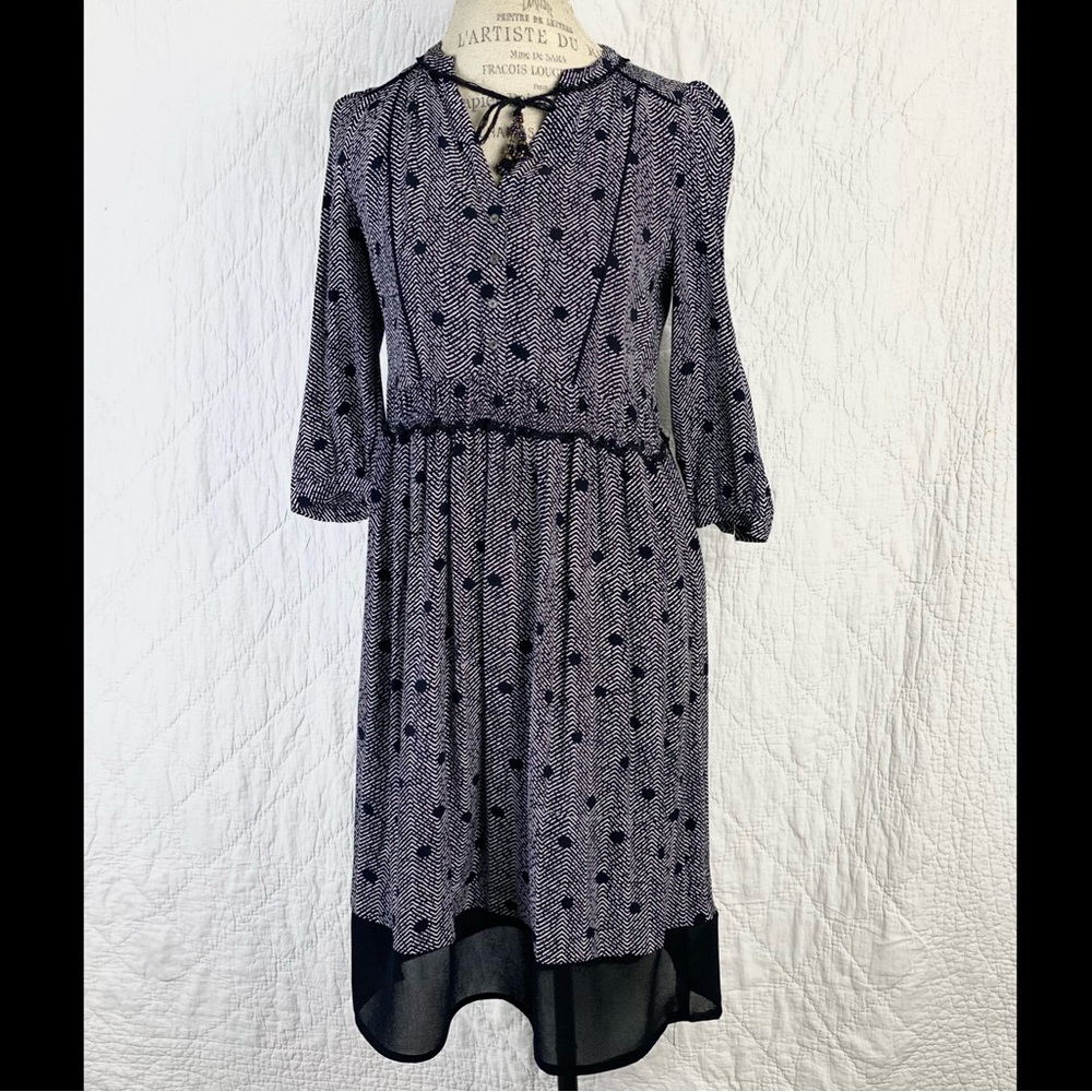 Anthropologie Polka Dot Striped Business Casual Oversize Dress